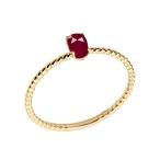 Dainty 14k Yellow Gold Stackable Oval-Shaped Ruby Rope Engagement/Prom