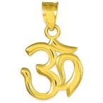 10K Gold Hindu Meditation Charm Yoga Om (Aum) Pendant