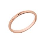 Dainty 14k Rose Gold Comfort-Fit Band Traditional 2mm Wedding Ring for