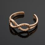 10k Rose Gold Infinity Toe Ring with Hearts Texture