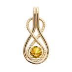 Infinity Rope November Birthstone Citrine 10k Yellow Gold Pendant