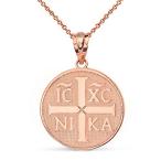 10k Rose Gold Christogram Symbol IC XC NIKA Jesus Christ Conquers Meda