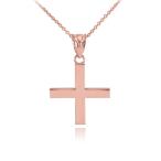 Fine 14k Rose Gold Greek Cross Pendant Necklace, 16"