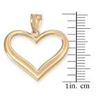 Open Heart Necklace in Dainty 14k Yellow Gold, 20"