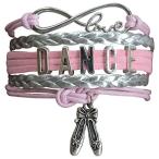 Infinity Collection Dance Bracelet- Dance Jewelry - Pink Ballet Shoe D