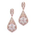 Mariell 14K Rose Gold Plated Art Deco Cubic Zirconia Wedding or Specia