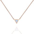 PAVOI 14K Rose Gold Plated Triangle Bezel Set White Opal Necklace 16-1