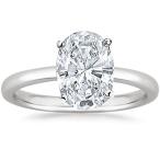 1/2 Carat GIA Certified 14K White Gold Solitaire Oval Cut Diamond Enga