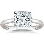 1 Carat GIA Certified 18K White Gold Solitaire Princess Cut Diamond En