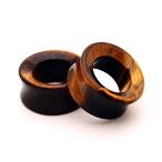 Tiger Eye Stone Concave Tunnels - 7/8" - 22mm - Sold As a Pair