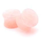 Rose Quartz Stone Plugs - 7/16 Inch - 11mm - Sold As a Pair