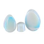 Opalite Stone Teardrop Plugs - Sold as a Pair (00g (10mm))