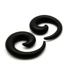 Black Acrylic Spirals - Sold As a Pair (2g (6mm))