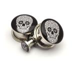 Screw on Plugs - Day of the Dead Style 5 Picture Plugs - Sold As a Pai