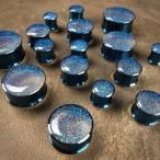 Mystic Metals Body Jewelry Pair of Pearl Blue Glitter Plugs - Sold as