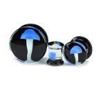 Glass Plugs with Blue Mushroom - Sold as a Pair (00g (10mm))