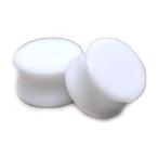 White Acrylic Plugs - 7/8" - 22mm - Sold As a Pair