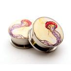 Screw on Plugs - Jellyfish Picture Plugs - Sold As a Pair (6g (4mm))