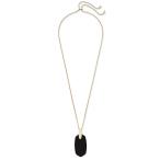 Kendra Scott Inez Long Pendant Necklace Gold - Black