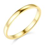 14k Yellow Gold 2mm SOLID COMFORT FIT Plain Wedding Band - Size 6
