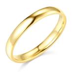 14k Yellow Gold 3mm SOLID Plain Wedding Band - Size 6