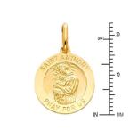 14k Yellow Gold Religious Saint Anthony Medal Charm Pendant