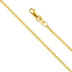 14k Yellow Gold SOLID 1.2mm Flat Open Wheat Chain Necklace with Lobste
