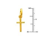 14k REAL Yellow Gold Tiny Latin Style Cross Charm Pendant