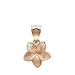 14K Rose Gold Plumeria Flower 9mm Necklace Pendant