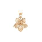 14K Rose Gold Plumeria Flower 15mm Necklace Pendant