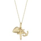 Kooljewelry 14k Yellow Gold Faith Hope Charity Pendant Necklace (18 in