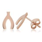 14k Rose Gold Wishbone Stud Earrings