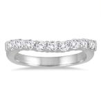 AGS Certified 1/2 Carat TW Diamond Curve Wedding Band in 10K White Gol