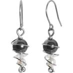 Swirl Solid Titanium Earrings Created with Swarovski Crystals