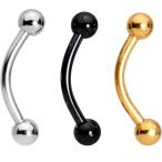 Body Candy Anodized Titanium Steel Color Multi Curved Eyebrow Ring Set