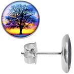 Body Candy Stainless Steel Sunset Tree Stud Earrings