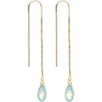 Body Candy 14k Yellow Gold Green Accent Threader Earrings Created with
