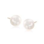Ross-Simons 9-10mm Cultured Pearl Stud Earrings in 14kt Yellow Gold