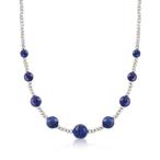 Ross-Simons 6-10mm Lapis and 3mm Sterling Silver Bead Necklace