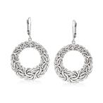 Ross-Simons Sterling Silver Byzantine Open Circle Drop Earrings