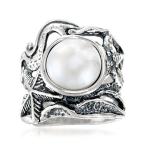 Ross-Simons 11mm Cultured Pearl Openwork Sea Life Ring in Sterling Sil