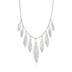 Ross-Simons Italian Sterling Silver Feather Fringe Necklace