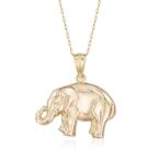 Ross-Simons 14kt Yellow Gold Elephant Pendant Necklace