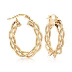 Ross-Simons Italian 14kt Yellow Gold Braided Hoop Earrings