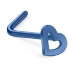 Ruifan 18G Mix Color Surgical Steel Heart Nose Stud Rings L Shaped Pie