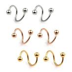 Ruifan 16G Stainless Steel Twist Ear Plug Earring Spiral Helix Stud Li