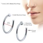 BodyJ4You 14PC Nose Hoop Rings 20G Stainless Steel Silvertone Nose Pin