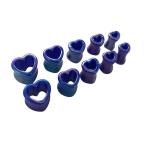 BodyJ4You 10PCS Gauge Plugs Tunnels 14mm Acrylic Glossy Heart Double F