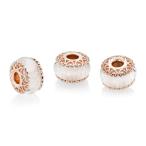 PANDORA Iridescent White Glass Rose Gold Charm - 787576