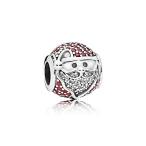 PANDORA Sparkling Jolly Santa Charm, Red &amp; Clear CZ 796385CZR